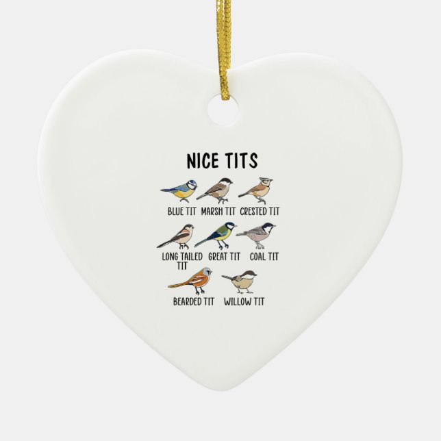 Aquareller Funny Bird Lover Keramik Ornament (Vorne)