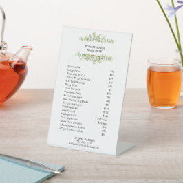 Aquareller Grüner Foliage Salon Sockelschild