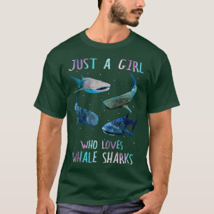 Aquareller Hai nur ein Mädchen, das Lieben Walfang T-Shirt