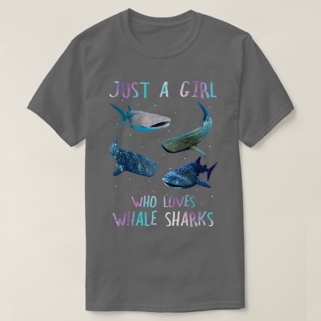 Aquareller Hai nur ein Mädchen, das Lieben Walfang T-Shirt (Design vorne)