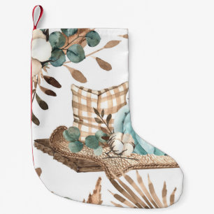 Aquareller Herbst: Farbiges Pumpkinemodell Kleiner Weihnachtsstrumpf