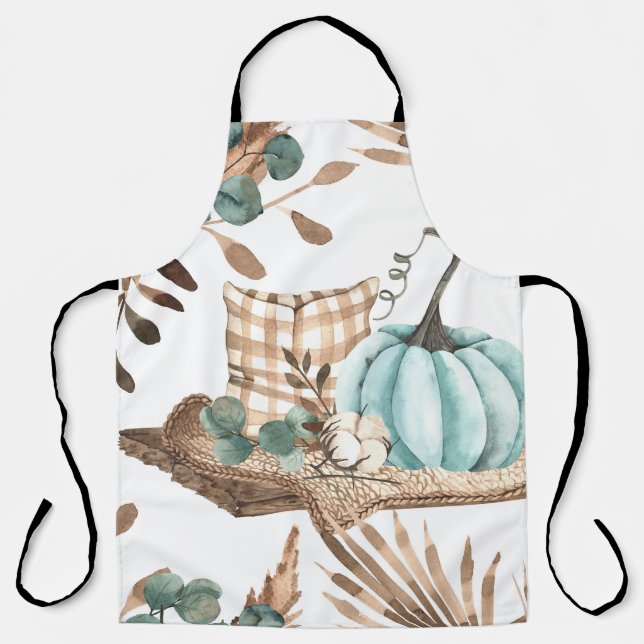 Aquareller Herbst: Farbiges Pumpkinemodell Schürze (Vorderseite)