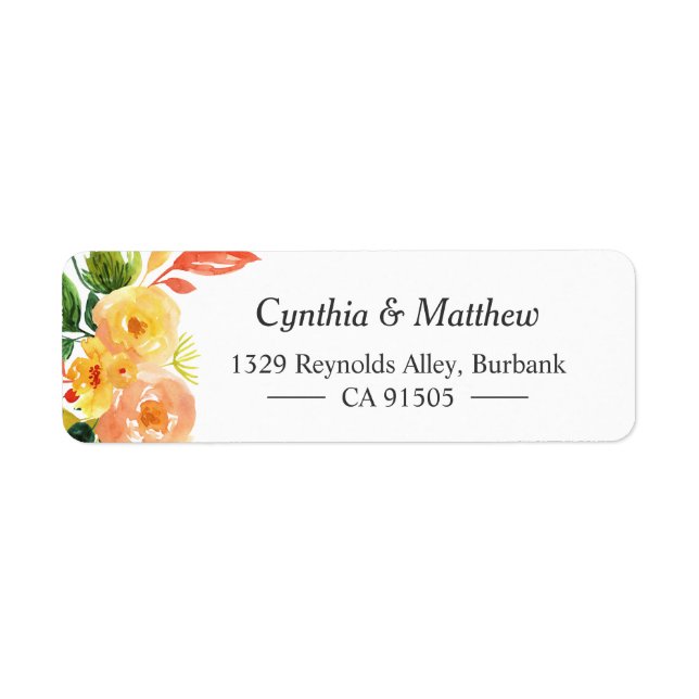 Aquareller Herbst Peach Floral Bouquet (Vorne)