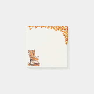 Aquareller Herbstrockstuhl Post-it Klebezettel