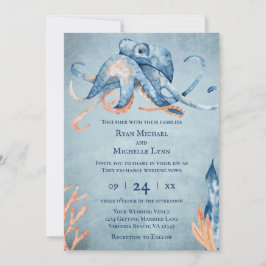 Aquareller in einer Hochzeit am Strand Einladung