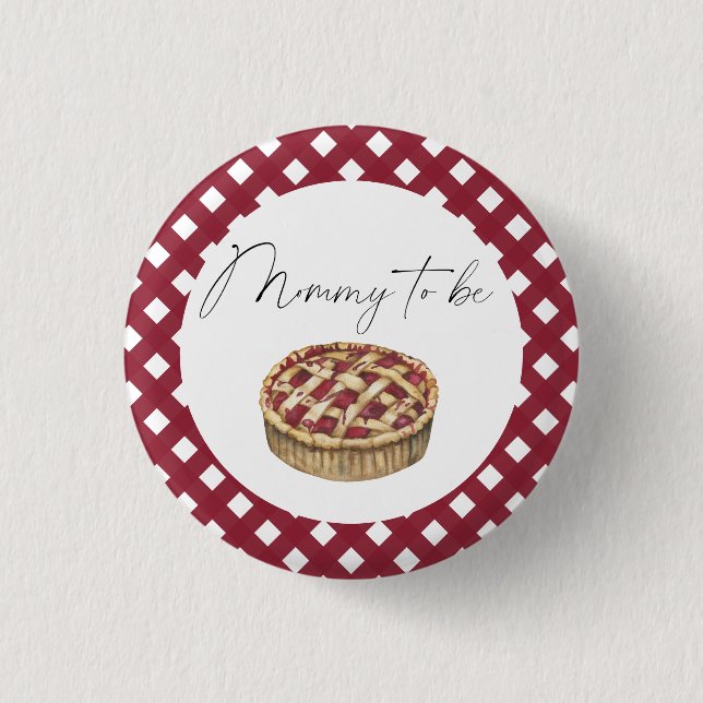 Aquareller kleiner Süsse Kuchen - Mami zu sein Button (Vorderseite)