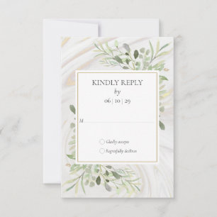 Aquareller Marble Swirl Wedding RSVP