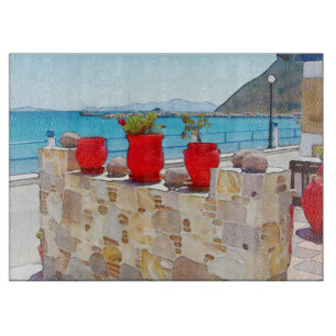 Aquareller Meerblick Schneidebrett