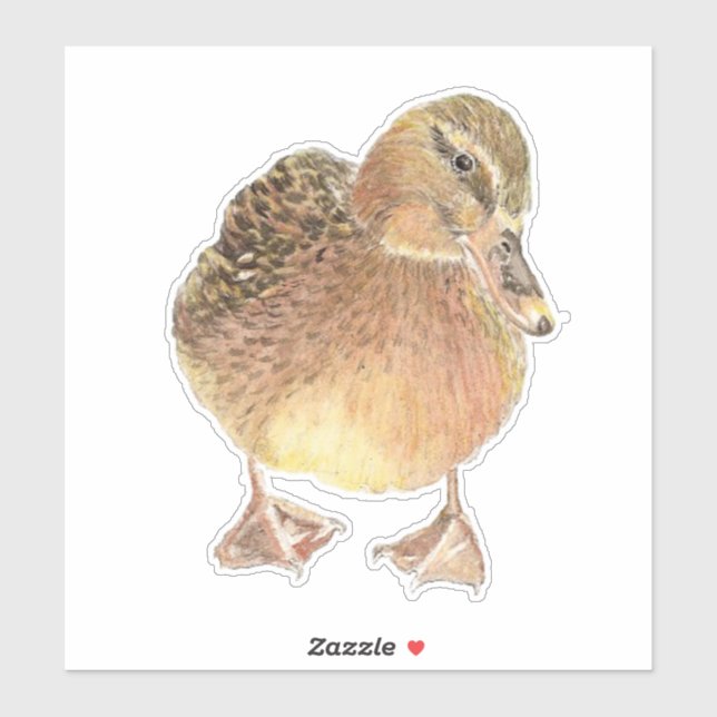 Aquareller Niedlicher Duckvogel Aufkleber (Blatt)