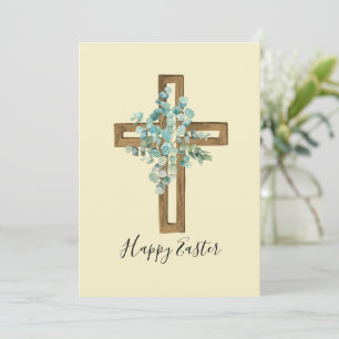 Aquareller Oster Rustikales Kreuz und Eukalyptus