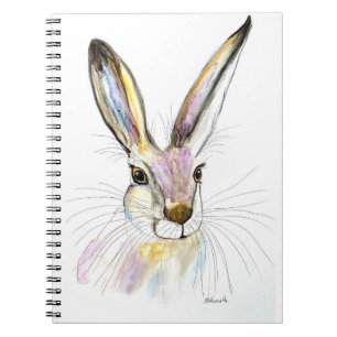 Aquareller Osterhaar Kaninchen Tiere Rustikal Nied Notizblock