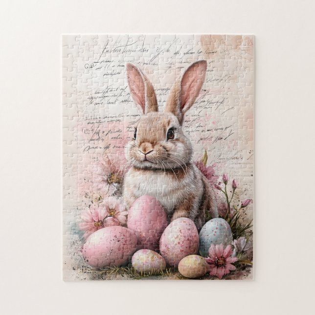 Aquareller Ostern Bunny Cfarbene Eier (Vertikal)