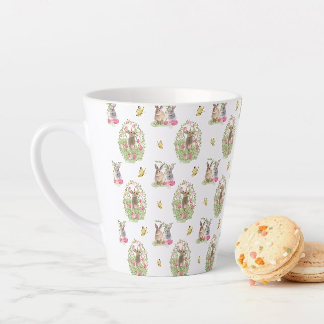 Aquareller Ostern Bunny Floral Ostereier Milchtasse (Beispiel)