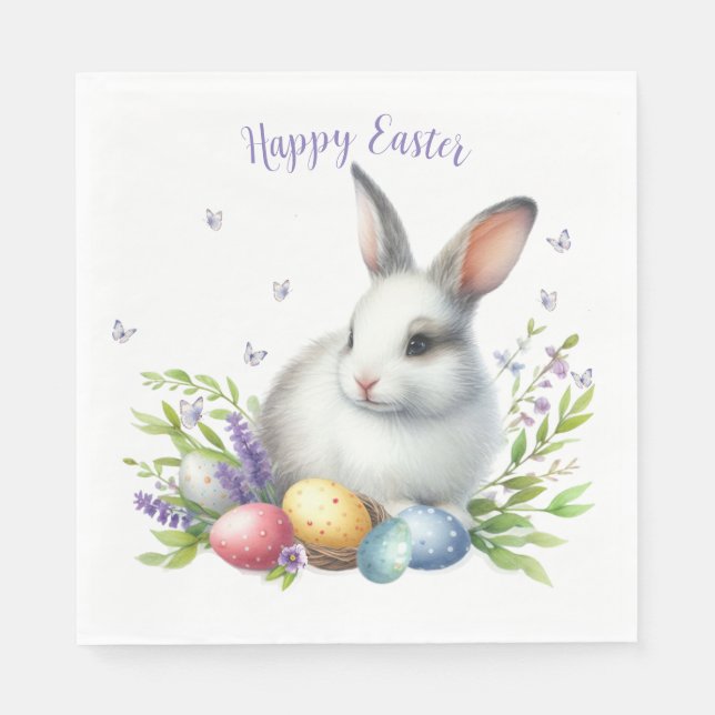 Aquareller Ostern Personalisiert Serviette (Vorderseite)