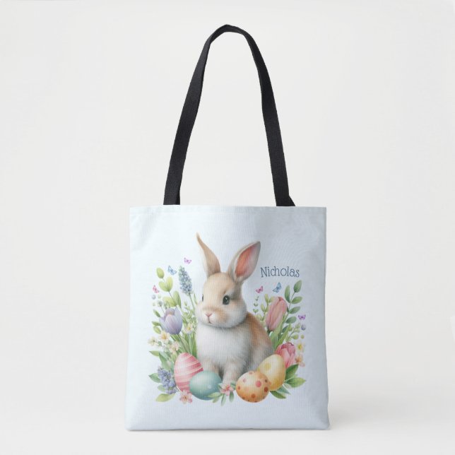 Aquareller Ostern Personalisiert Tasche (Vorderseite)