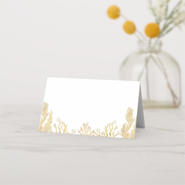 Aquareller Ozean Kleine Pearl Baby Dusche Platzkarte (Vorderseite)