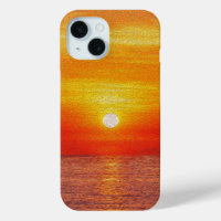 Aquareller Ozean Sunset Summer Beach Waves