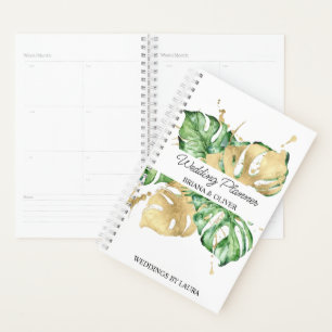 Aquareller Palm Gold Tropische Hochzeit Planer