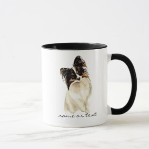 Aquareller Papillon Dog, Haustier Tasse