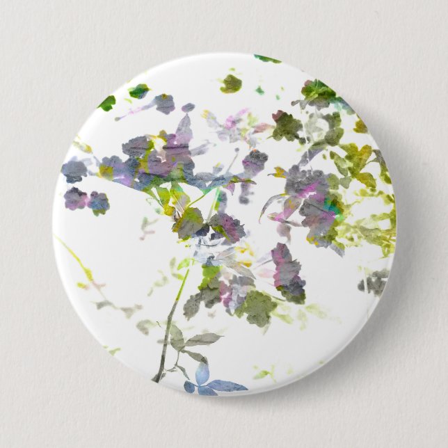 Aquareller Stil romantische Blume Blumendesign Button (Vorderseite)