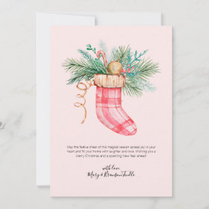 Aquareller Strumpf Gestütetes Grün Weihnachtsfest Feiertagskarte