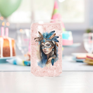 Aquareller Tribal Beauty: Geist der Bohemischen Ku Dosenglas