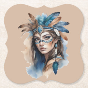Aquareller Tribal Beauty: Geist der Bohemischen Ku Untersetzer