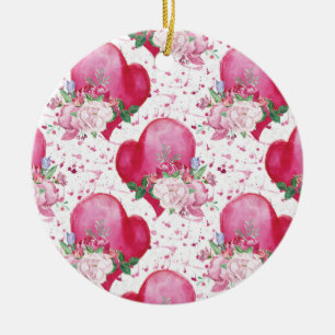 Aquareller, Wasserfarbenherz Keramik Ornament