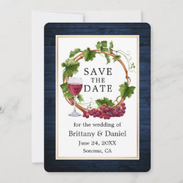 Aquareller Weintrauben Wreath Blauer Wald Save The Date