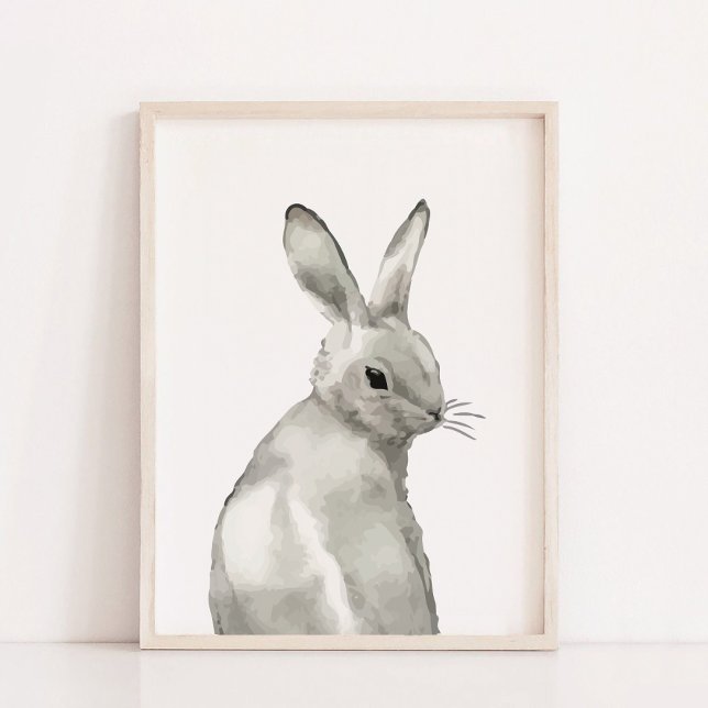 Aquareller Winter Bunny Gender Neutral Zimmer Deko (Watercolor Winter Bunny Gender Neutral Room Decor)