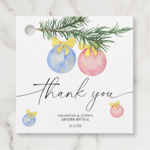 Aquareller Winter Danke Gender-Enthüllung Geschenkanhänger
