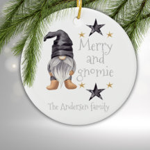 Aquareller Winter Gnome am Buffalo Karo Weihnachte