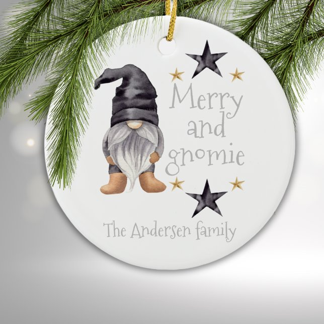 Aquareller Winter Gnome am Buffalo Karo Weihnachte Keramik Ornament (Von Creator hochgeladen)
