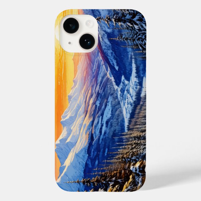 Aquareller Winter Morgengrauen iPhone / iPad Gehäu Case-Mate iPhone 14 Hülle (Rückseite)