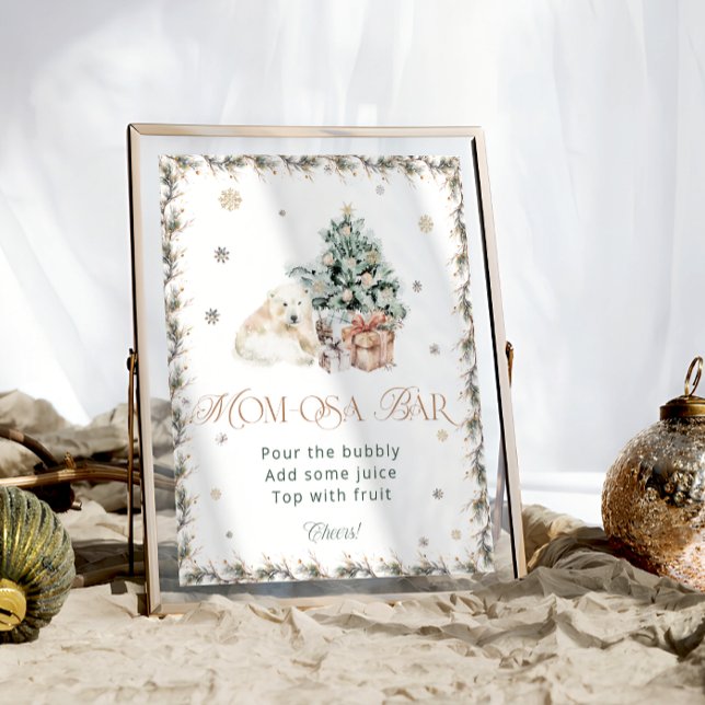 Aquareller Winter Niedlicher Eisbär Mama-osa Bar Poster (Von Creator hochgeladen)