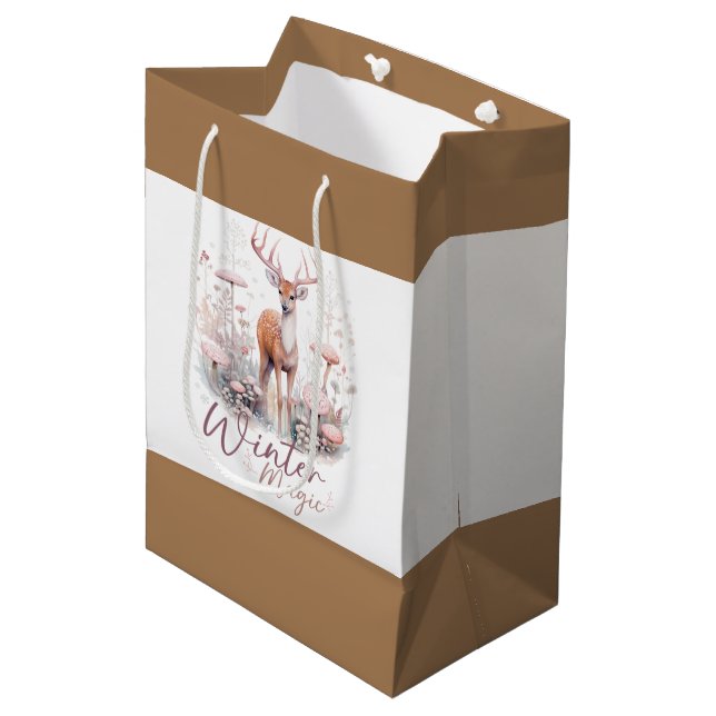 Aquareller Wintermagic Dee Mittlere Geschenktüte (Vorderseite Schrägansicht)