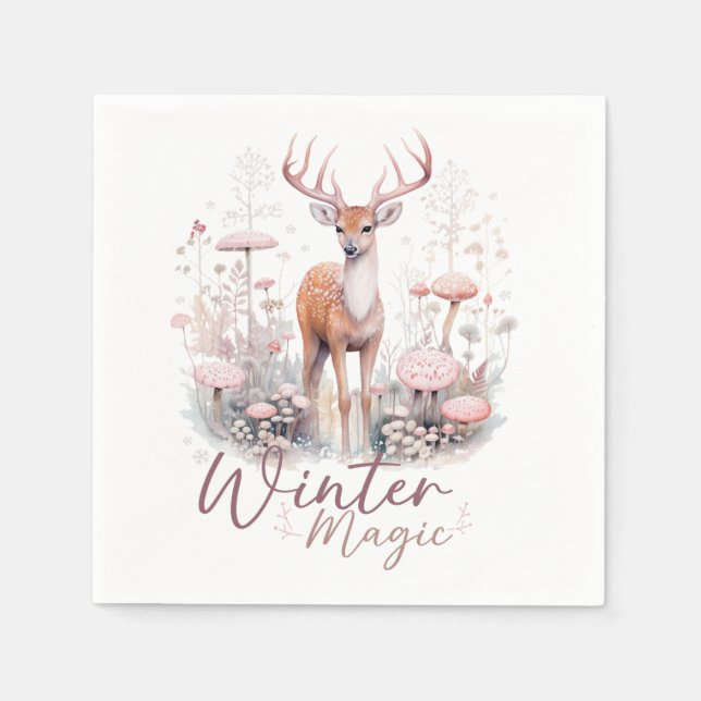 Aquareller Wintermagic Dee Serviette (Vorderseite)