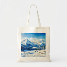 Aquareller Wintersportuntergrund Tragetasche