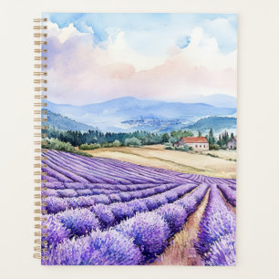 Aquarelles champs de lavande sereins