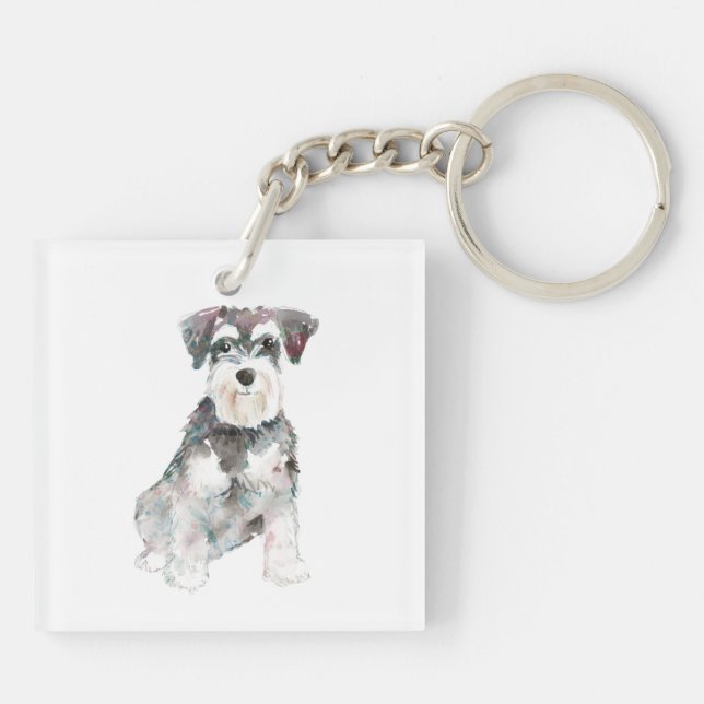 Aquarelles de chien Schnauzer miniature illustrati (Dos)