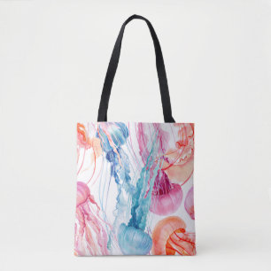 Aquarelles Leben: Blasen und Quallen Tasche