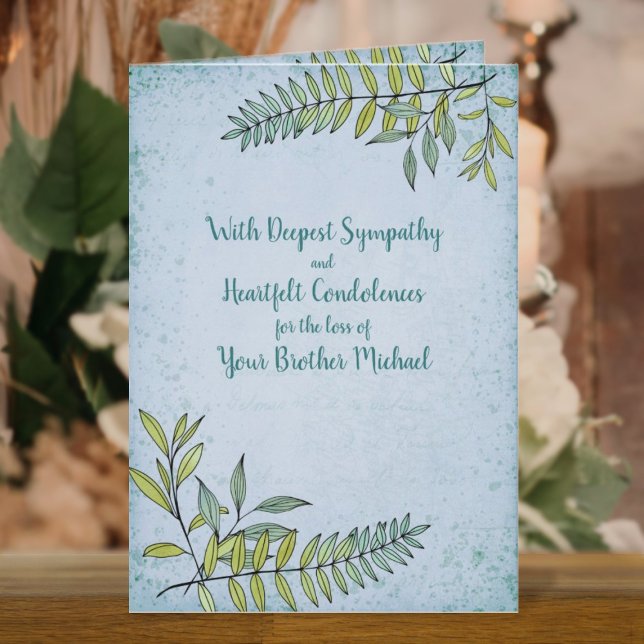 Aquarelles Personalisiertes Beileid Karte (Watercolor Greenery Personalized Sympathy Card)
