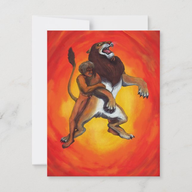 Aquarellfantasy-Herkules Kampfes gegen den wilden  (Vorderseite)