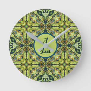 Aquarellfarbe Azulejo Personalisiert Runde Wanduhr