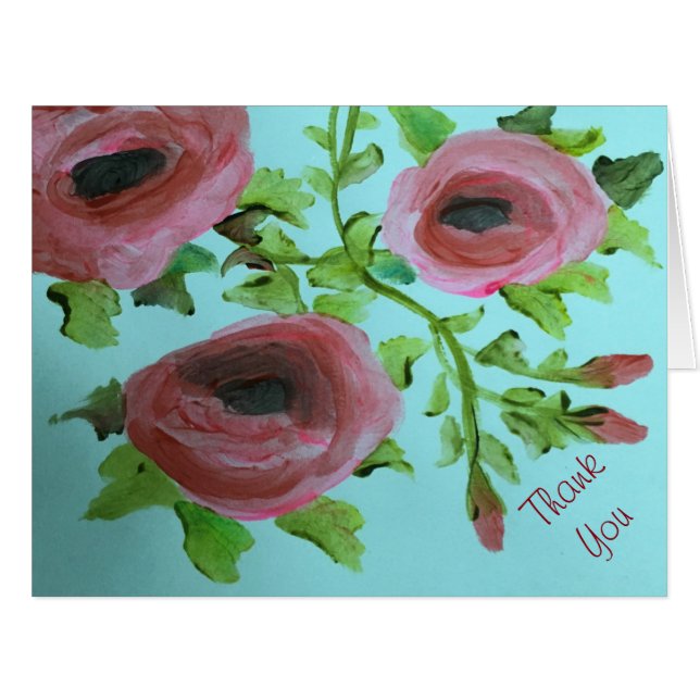 Aquarellfarbe Danke Karte (Vorderseite (Horizontal))