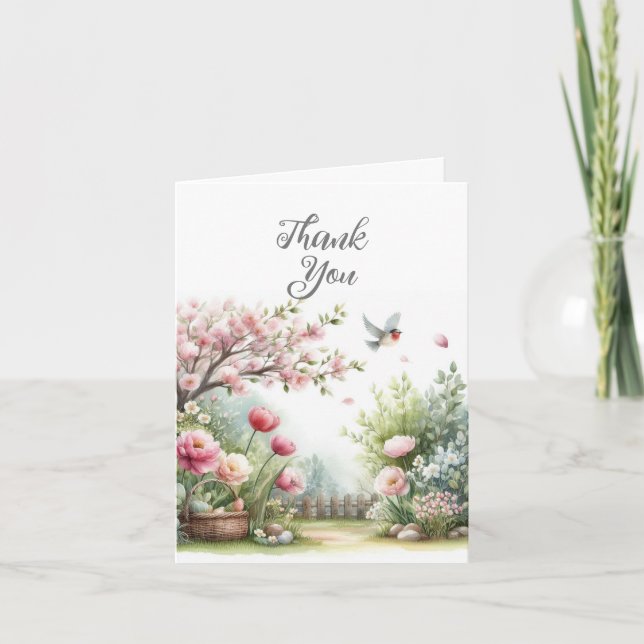 Aquarellfarbe Danke Karte (Vorderseite)