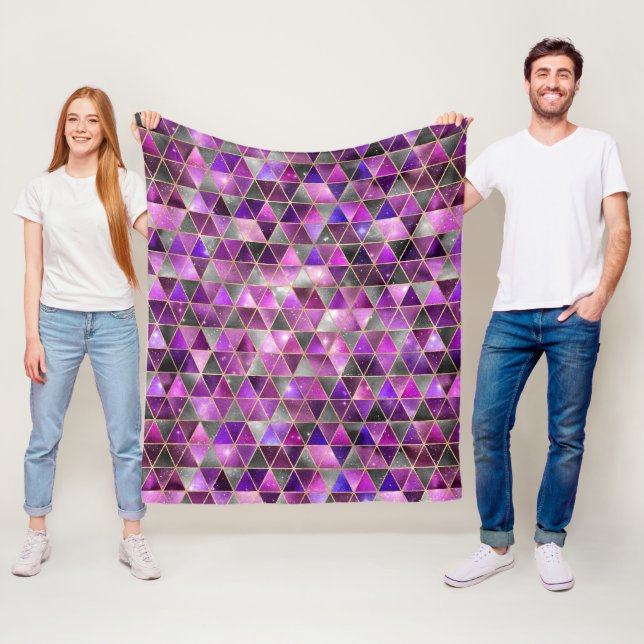 Aquarellfarbe Isometrisch mit Gold und Marmorgalax Fleecedecke (Beispiel)