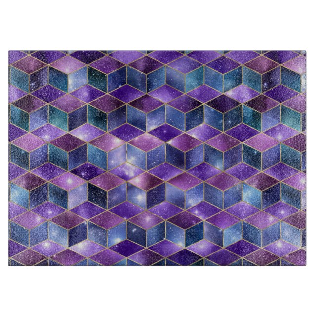 Aquarellfarbe Isometrisch mit Gold und Marmorgalax Schneidebrett (Vorderseite)