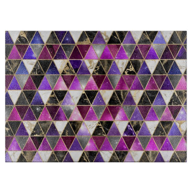 Aquarellfarbe Isometrisch mit Gold und Marmorgalax Schneidebrett (Vorderseite)