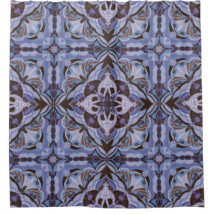 Aquarellfarbe Lila Azulejo Spanischer Tor Duschvorhang